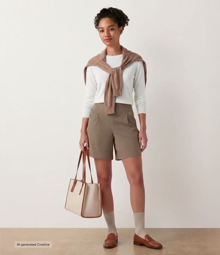 DayStretch High Waisted Work Baggy Bermuda Shorts 7'' with Pockets DayStretch High Waisted Work Baggy Bermuda Shorts 7'' with Pockets