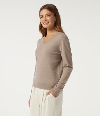V Neck Long Sleeve Work Sweater