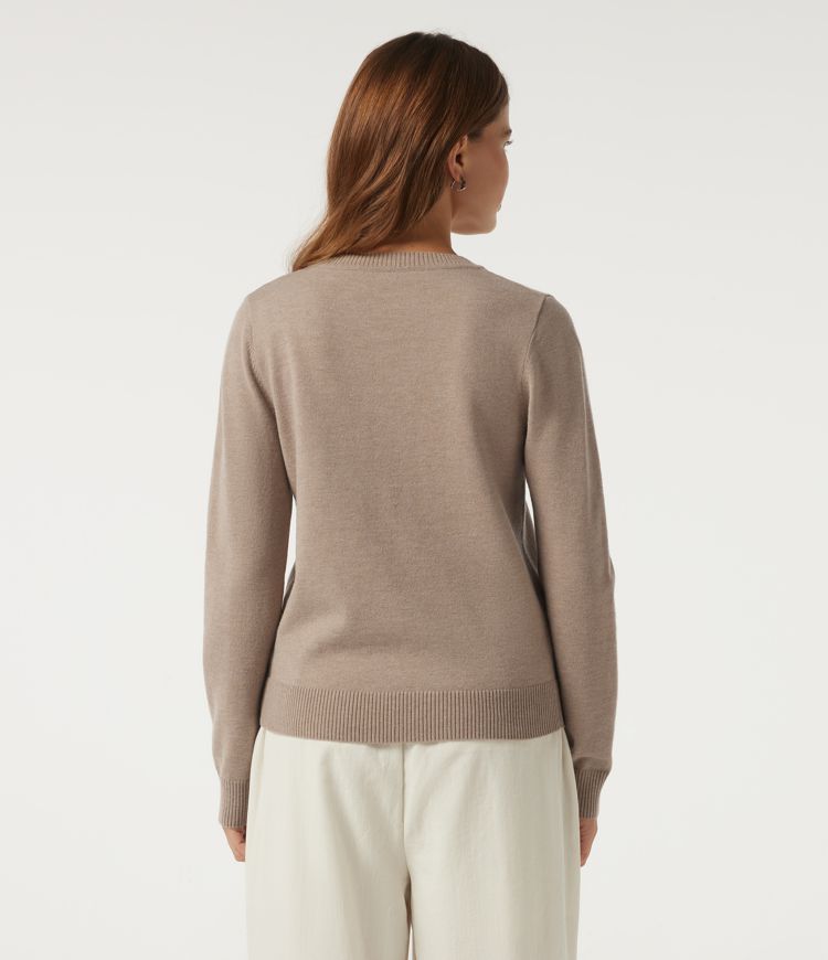 V Neck Long Sleeve Work Sweater