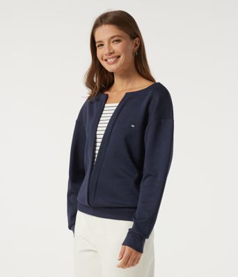 V Neck Dropped Long Sleeve Stripe Color Block Casual Pullover Sweatshirt
