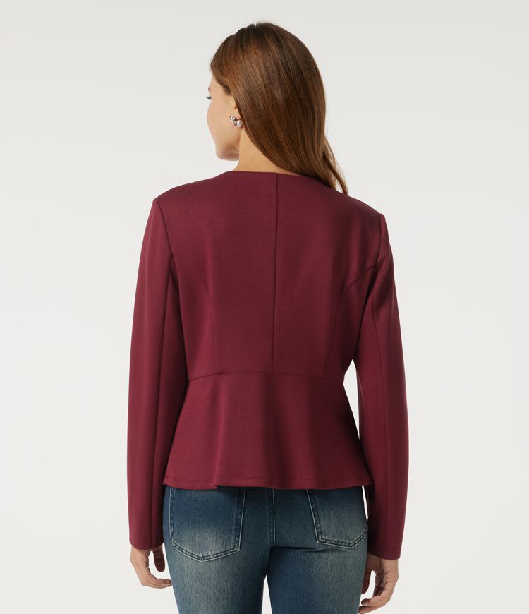 Tibetan Red Round Neck Long Sleeve Work Blazer / 2