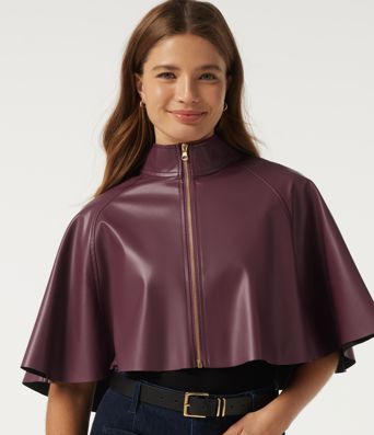Mock Neck Sleeveless Work Faux Leather Jacket