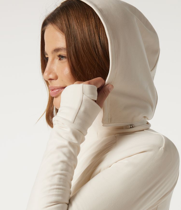 PuffFlex Wrinkle Recovery Hooded Quilted Casual Padded Jacket with Pockets and Thumbholes
