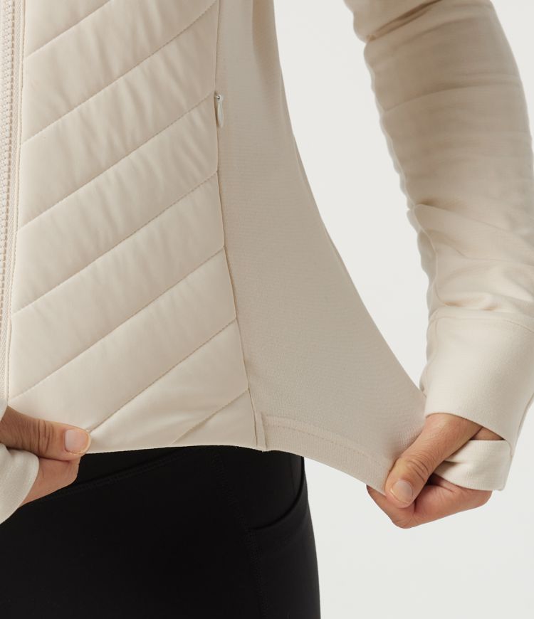PuffFlex Wrinkle Recovery Hooded Quilted Casual Padded Jacket with Pockets and Thumbholes