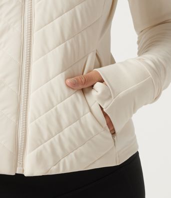 PuffFlex Wrinkle Recovery Hooded Quilted Casual Padded Jacket with Pockets and Thumbholes