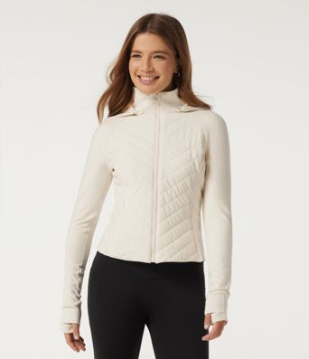 PuffFlex Wrinkle Recovery Hooded Quilted Casual Padded Jacket with Pockets and Thumbholes
