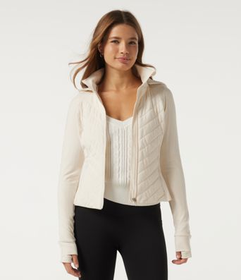PuffFlex Wrinkle Recovery Hooded Quilted Casual Padded Jacket with Pockets and Thumbholes