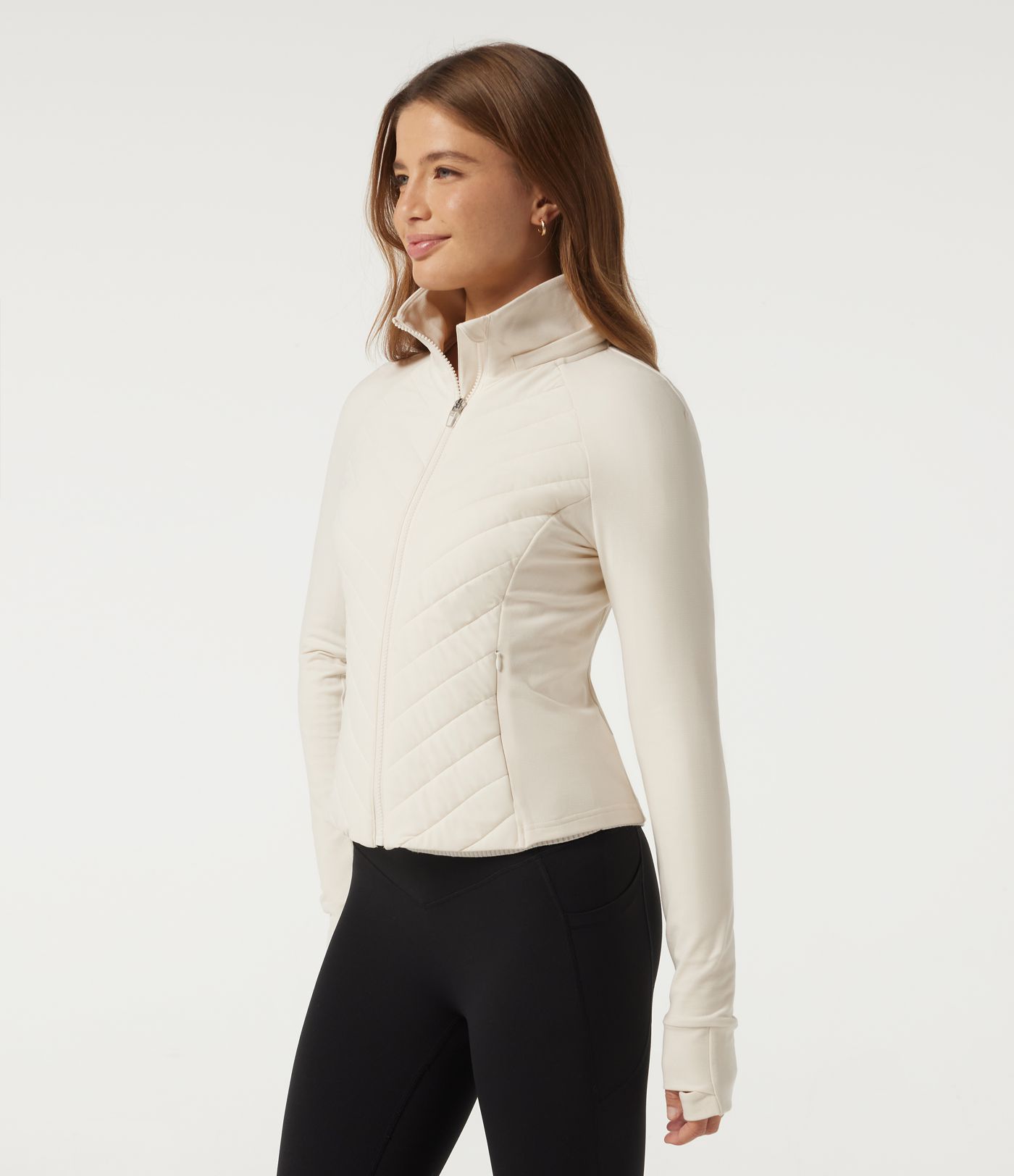 PuffFlex Wrinkle Recovery Hooded Quilted Casual Padded Jacket with Pockets and Thumbholes