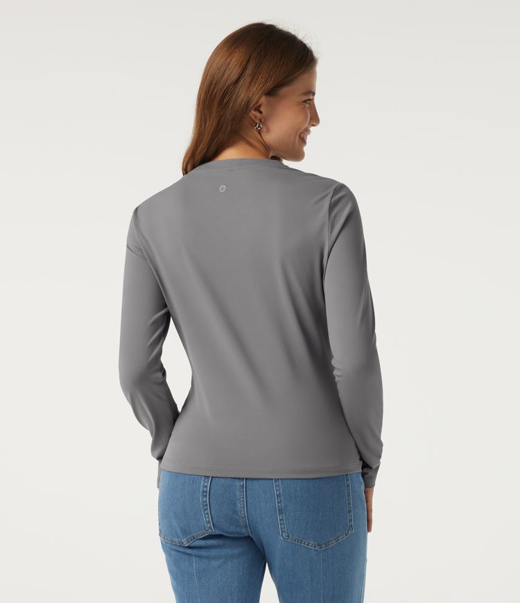 V Neck Long Sleeve Ruched Casual Top