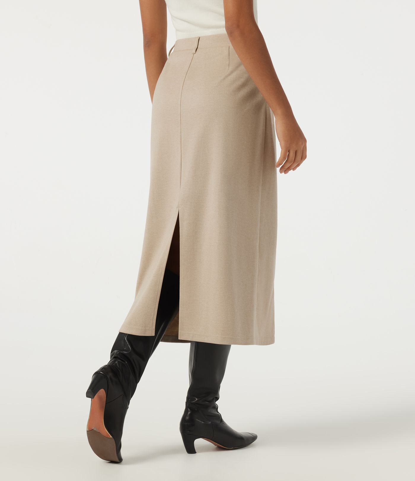 High Waisted Midi Casual Skirt High Waisted Midi Casual Skirt