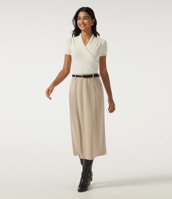 High Waisted Midi Casual Skirt High Waisted Midi Casual Skirt