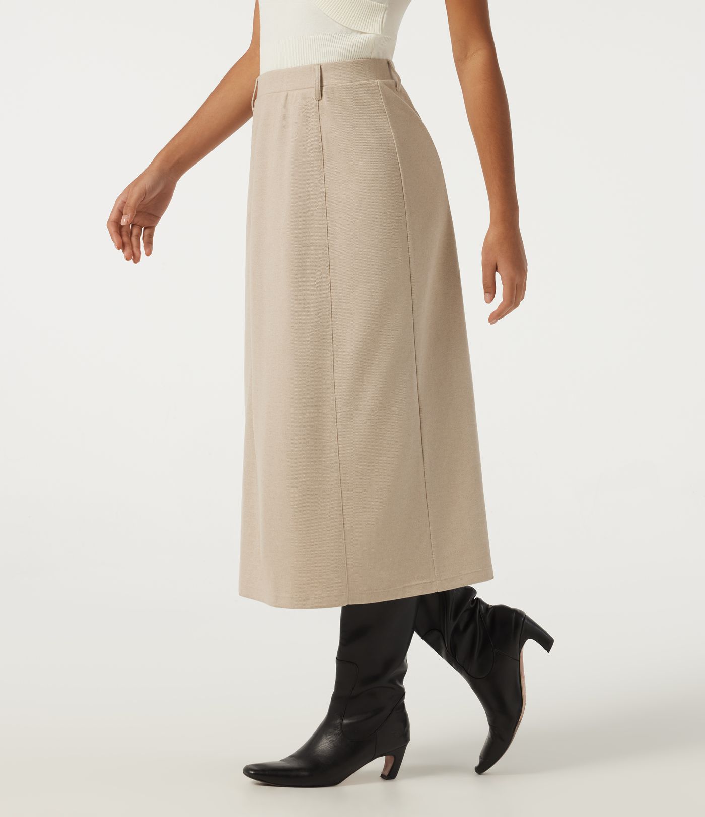 High Waisted Midi Casual Skirt High Waisted Midi Casual Skirt
