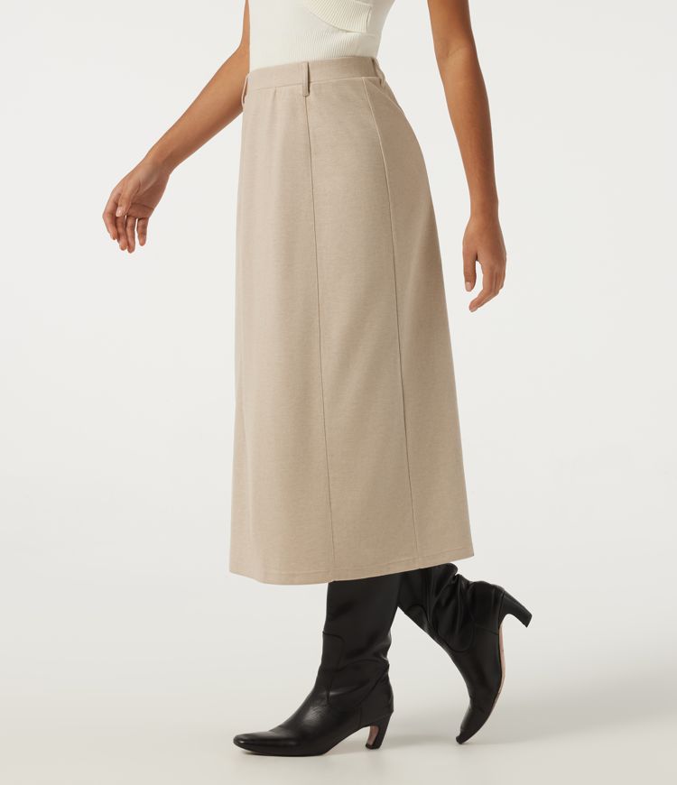 High Waisted Midi Casual Skirt High Waisted Midi Casual Skirt