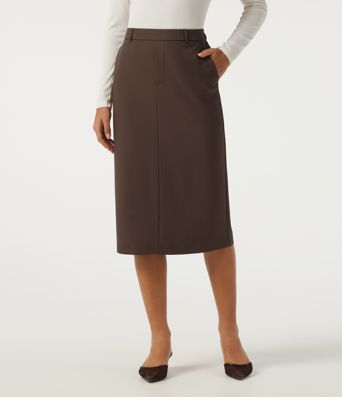 Midi-Blazer-Rock mit hoher Taille und Taschen für die Arbeit Midi-Blazer-Rock mit hoher Taille und Taschen für die Arbeit