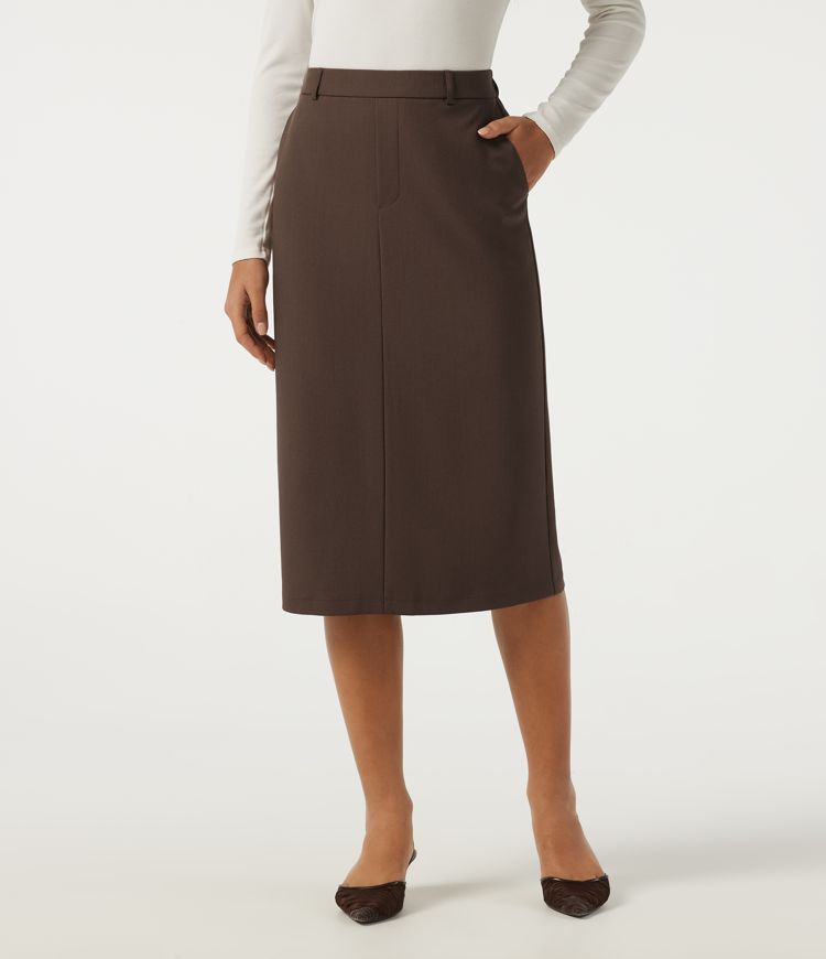 Midi-Blazer-Rock mit hoher Taille und Taschen für die Arbeit Midi-Blazer-Rock mit hoher Taille und Taschen für die Arbeit