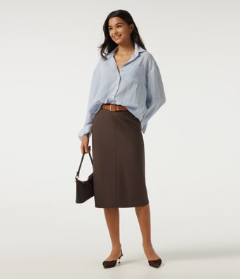 Midi-Blazer-Rock mit hoher Taille und Taschen für die Arbeit Midi-Blazer-Rock mit hoher Taille und Taschen für die Arbeit
