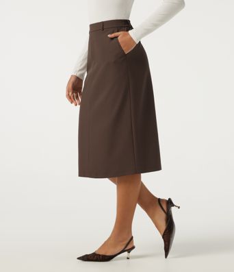 Midi-Blazer-Rock mit hoher Taille und Taschen für die Arbeit Midi-Blazer-Rock mit hoher Taille und Taschen für die Arbeit
