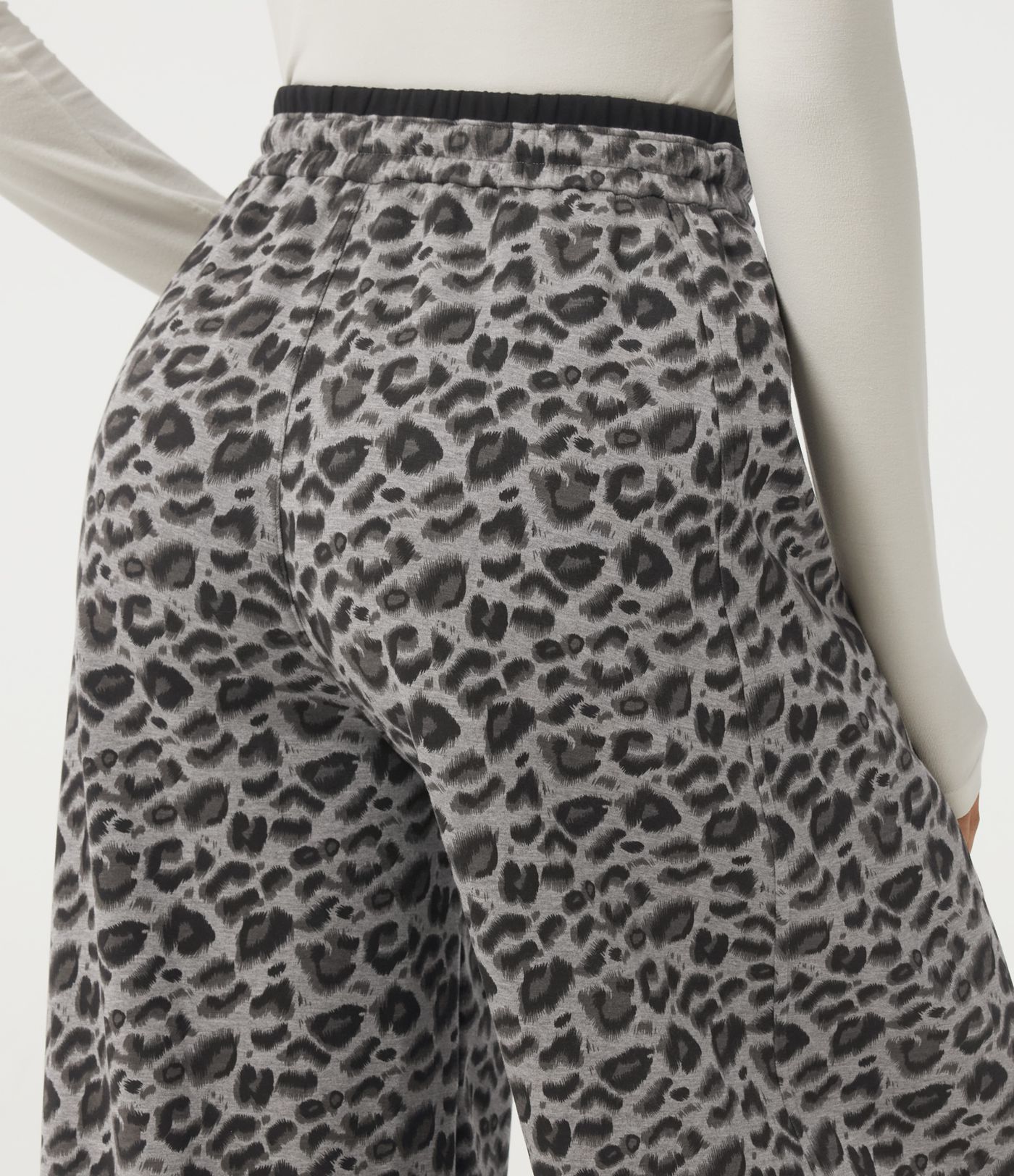 High Waisted Leopard Print Drawstring Barrel Leg Casual Pants with Pockets