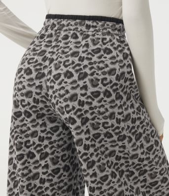 High Waisted Leopard Print Drawstring Barrel Leg Casual Pants with Pockets