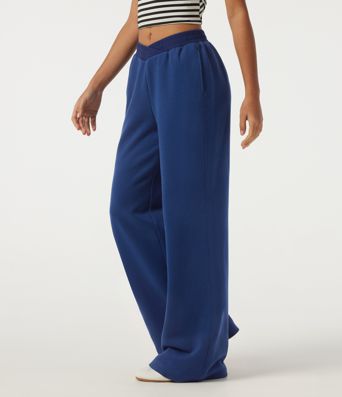 Jogging décontracté taille basse à ceinture croisée, coupe droite, avec poches