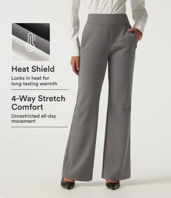 High Waisted Flare Fleece Work Pants with Pockets