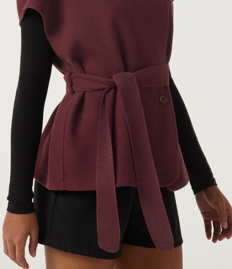 Open Front Tie Side Short Sleeve Work Coat Vest Open Front Tie Side Short Sleeve Work Coat Vest