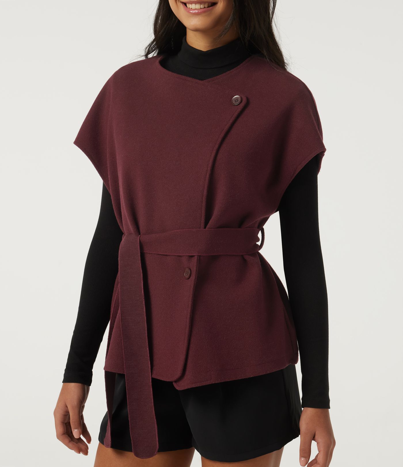 Open Front Tie Side Short Sleeve Work Coat Vest Open Front Tie Side Short Sleeve Work Coat Vest