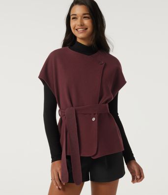 Open Front Tie Side Short Sleeve Work Coat Vest Open Front Tie Side Short Sleeve Work Coat Vest