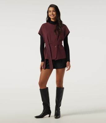 Open Front Tie Side Short Sleeve Work Coat Vest Open Front Tie Side Short Sleeve Work Coat Vest