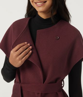 Open Front Tie Side Short Sleeve Work Coat Vest Open Front Tie Side Short Sleeve Work Coat Vest