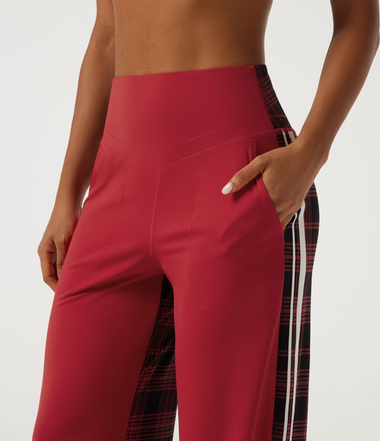 Halara UltraSculpt™ High Waisted Tummy Control Straight Leg Plaid Yoga Pants with Pockets Halara UltraSculpt™ High Waisted Tummy Control Straight Leg Plaid Yoga Pants with Pockets