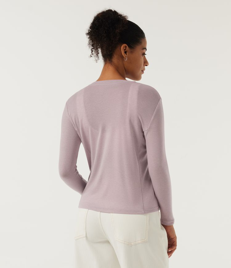 Round Neck 9/10 Sleeve Wool Casual Top