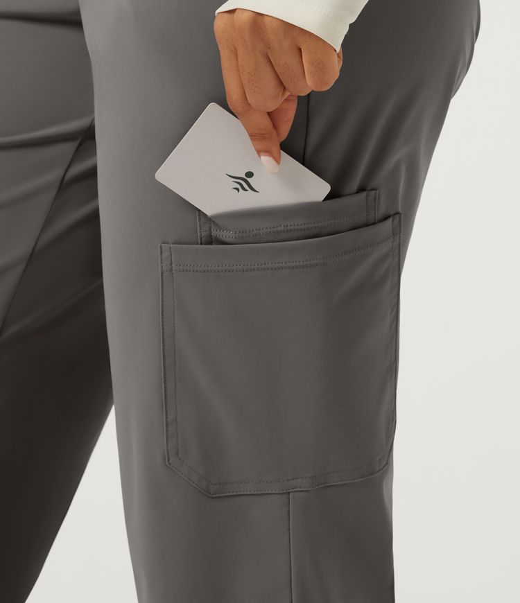 Wrinkle Recovery Quick Dry High Waisted Tapered Workout Joggers with Pockets