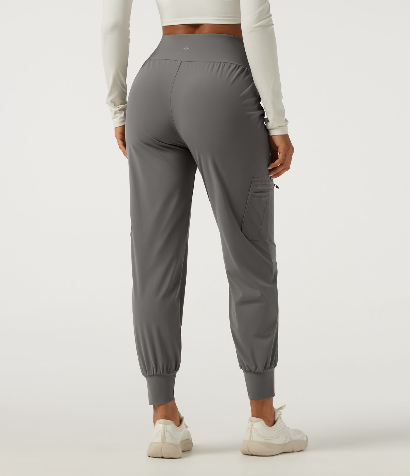 Wrinkle Recovery Quick Dry High Waisted Tapered Workout Joggers with Pockets