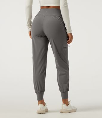 Wrinkle Recovery Quick Dry High Waisted Tapered Workout Joggers with Pockets