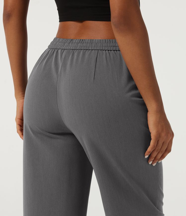 Mid Rise Drawstring Tapered Casual Pants with Pockets Mid Rise Drawstring Tapered Casual Pants with Pockets