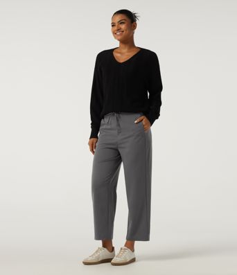 Mid Rise Drawstring Tapered Casual Pants with Pockets Mid Rise Drawstring Tapered Casual Pants with Pockets