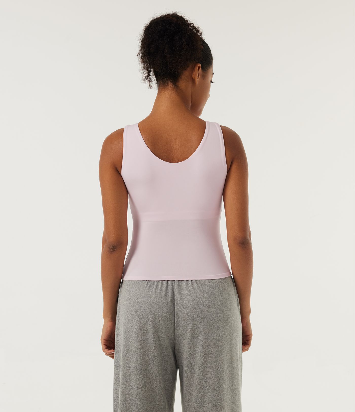 InstantCool U Neck Built-in Bra Contrast Lace Slim Lounge Tank Top InstantCool U Neck Built-in Bra Contrast Lace Slim Lounge Tank Top