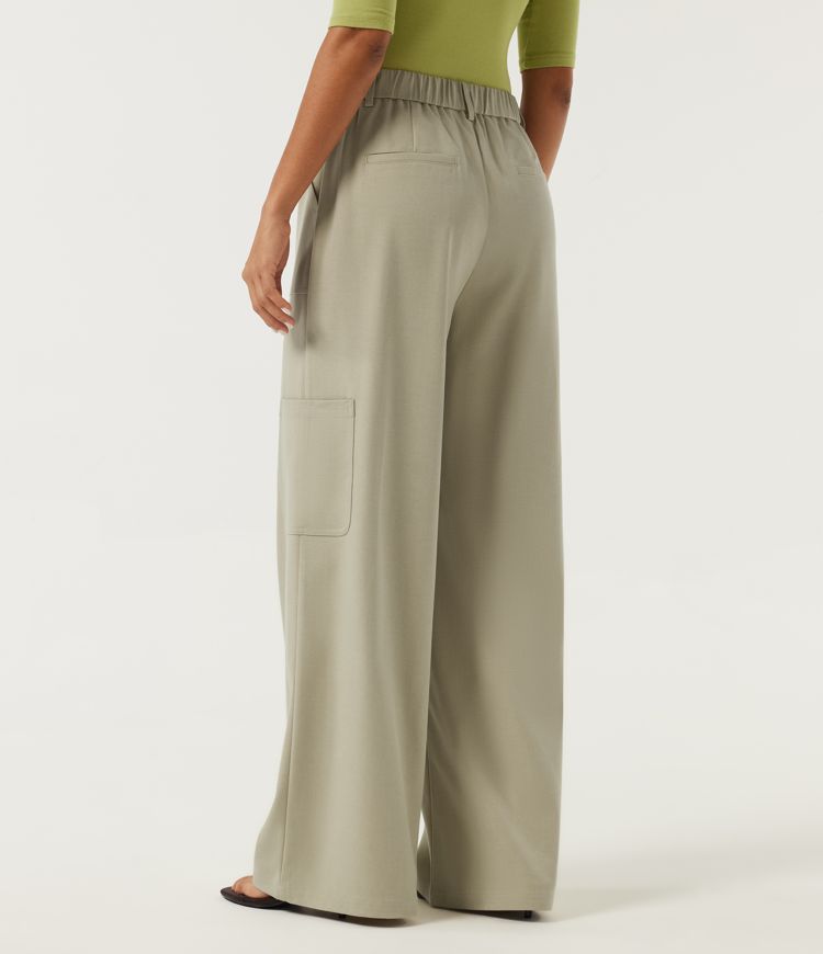 Fresh Curry High Waisted Straight Leg Casual Pants with Pockets / 2