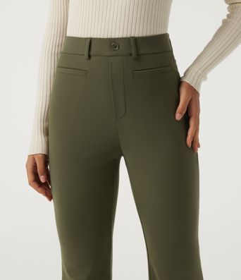 High Waisted Flare Work Pants with Pockets