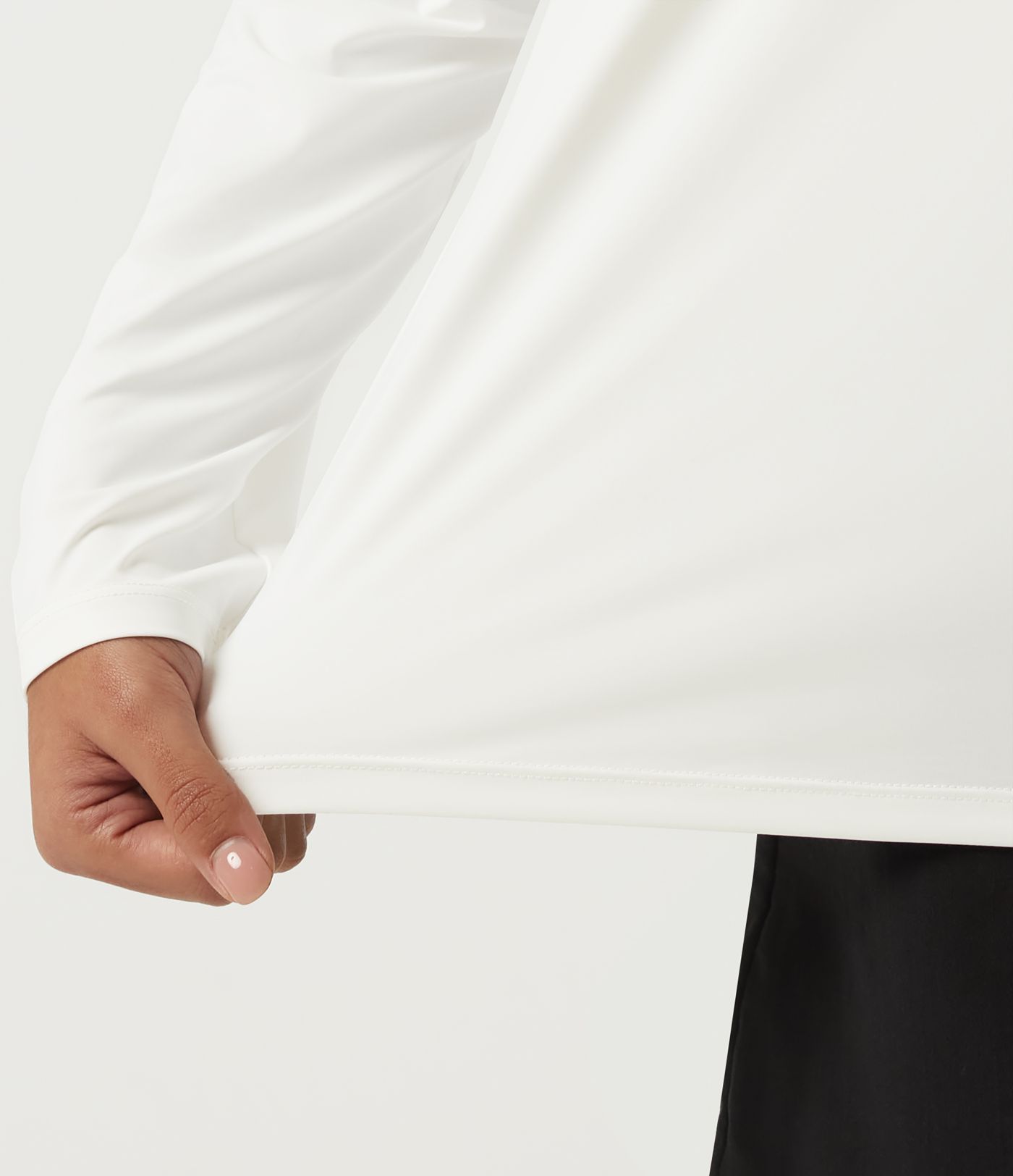 InstantCool – top décontracté à coupe boxy, manches longues, col rond, à séchage rapide