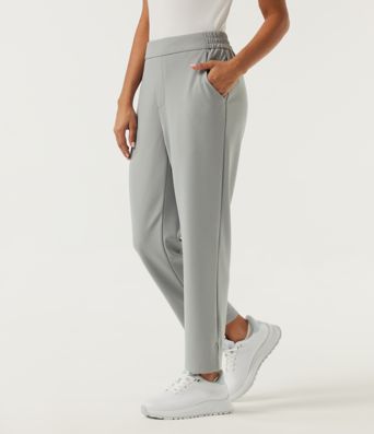 High Waisted Straight Leg Golf Pants with Pockets-Golf Tee