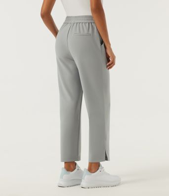 High Waisted Straight Leg Golf Pants with Pockets-Golf Tee