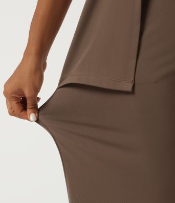 Mock Neck Split Sleeveless Straight Leg Party Jumpsuit with Pockets -Easy Peezy Edition
