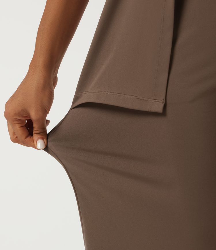 Mock Neck Split Sleeveless Straight Leg Party Jumpsuit with Pockets -Easy Peezy Edition