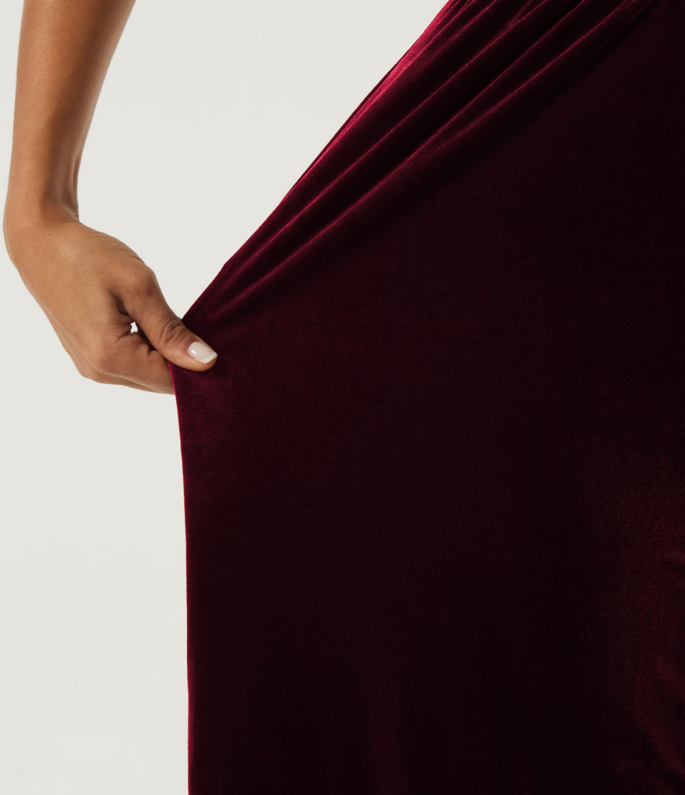 V Neck Ruched Wide Leg Velvet Party Jumpsuit with Built-in Bra and Pockets -Easy Peezy Edition