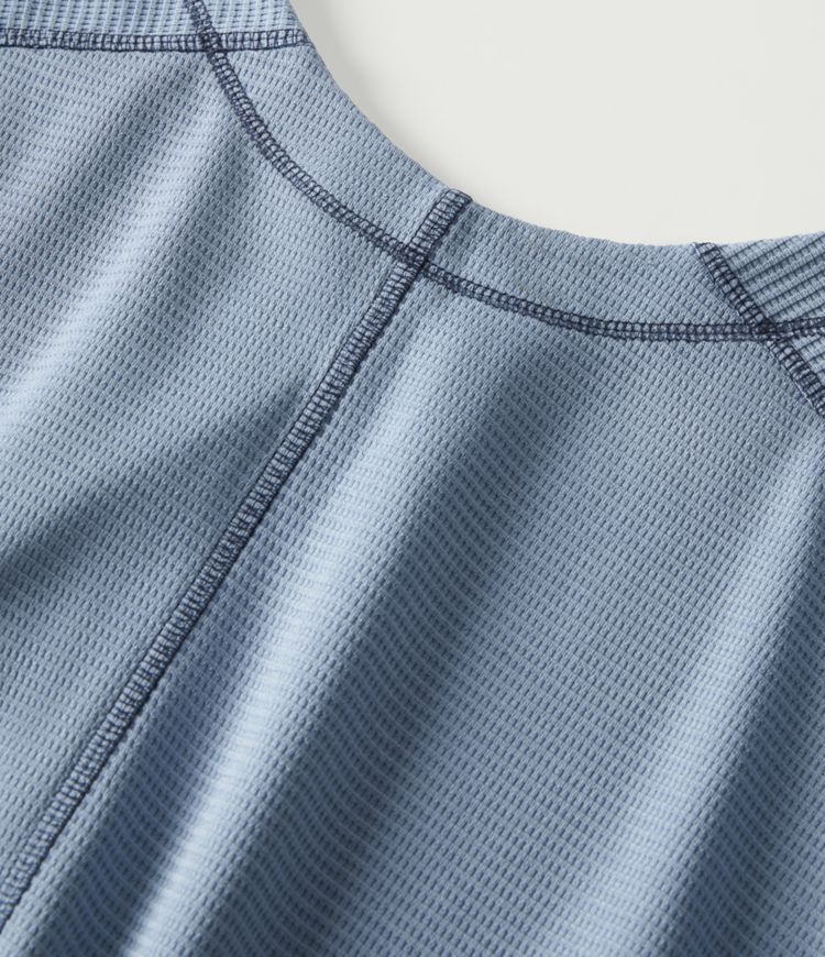 V Neck Long Sleeve Waffle Casual T-Shirt