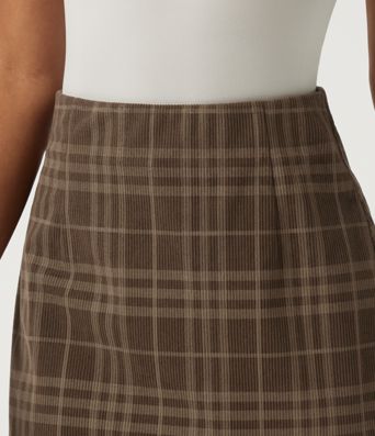 High Waisted Leopard Print 2-in-1 A-Line Corduroy Mini Casual Skirt 