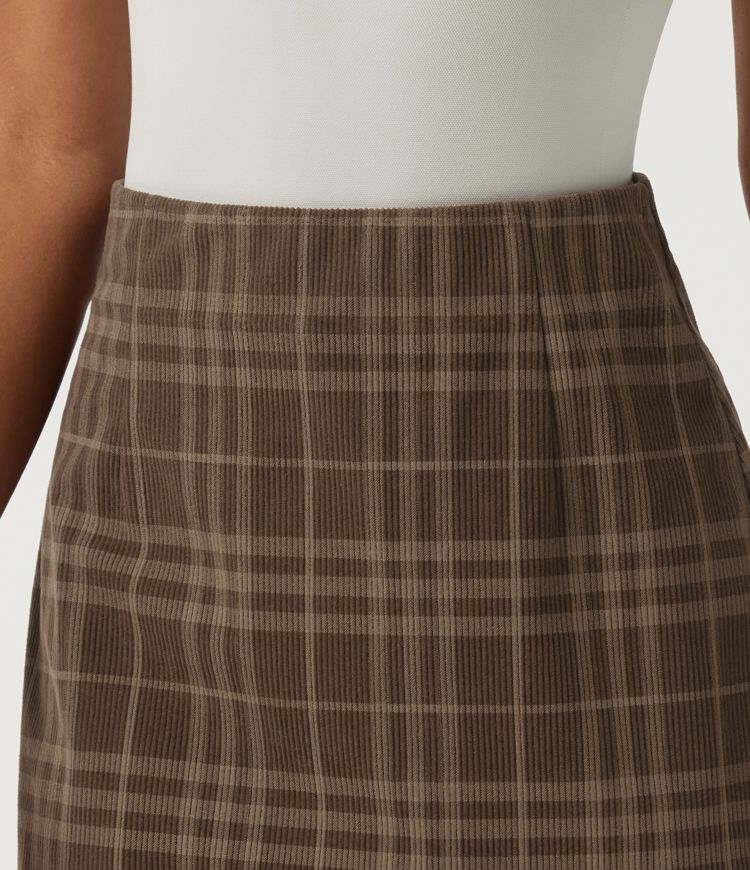 High Waisted Leopard Print 2-in-1 A-Line Corduroy Mini Casual Skirt 