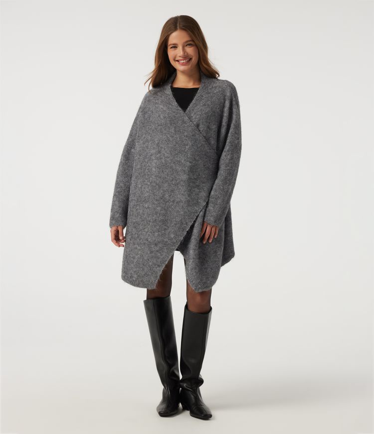 Waterfall Drop Shoulder Long Sleeve Relaxed Longline Work Sweater Cardigan Waterfall Drop Shoulder Long Sleeve Relaxed Longline Work Sweater Cardigan